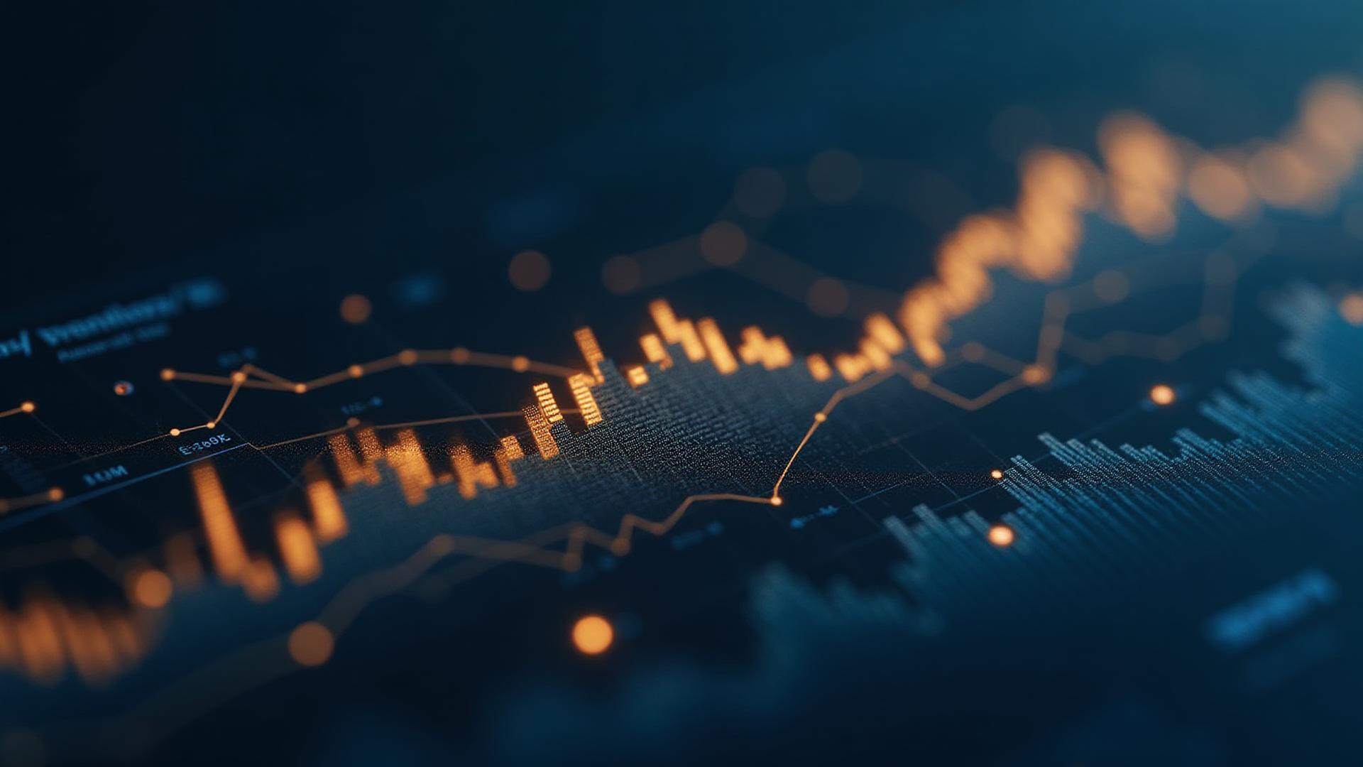 Financial data visualization showing market trends